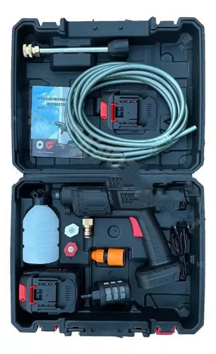 Hidrolavadora Inalámbrica 450 PSI con 2 Baterías y Boquilla 6 en 1