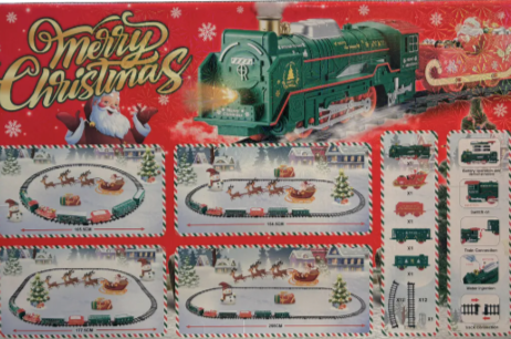 Tren Navideño Eléctrico con Humo, Luces y Sonido 30 Piezas Merry Christmas